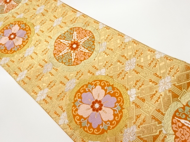 華紋・蜀江錦模様織出し袋帯